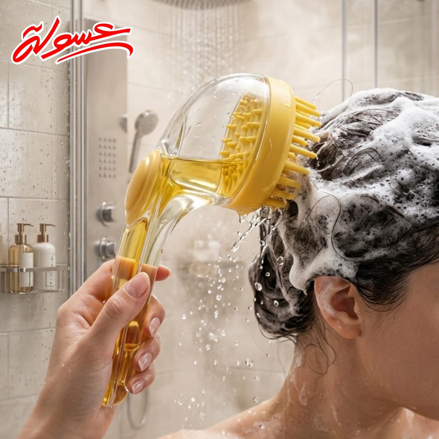 فرشة استحمام للشعر والبشرة