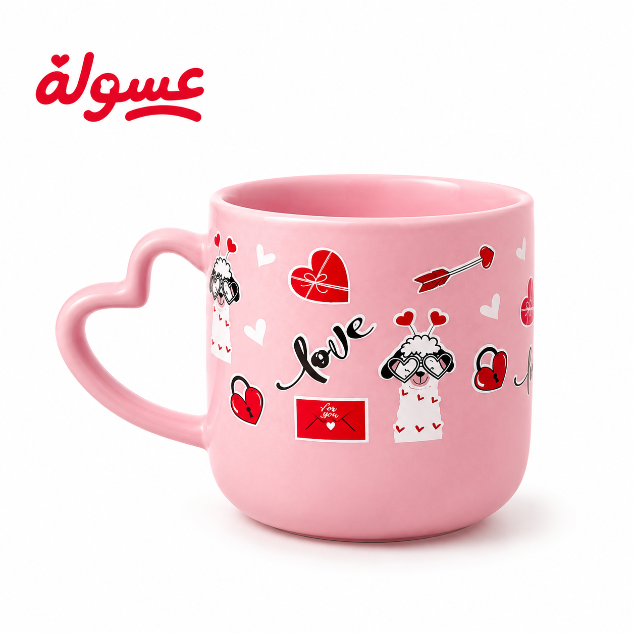 مج بلون وردي تصميم انيق ❤️🌸