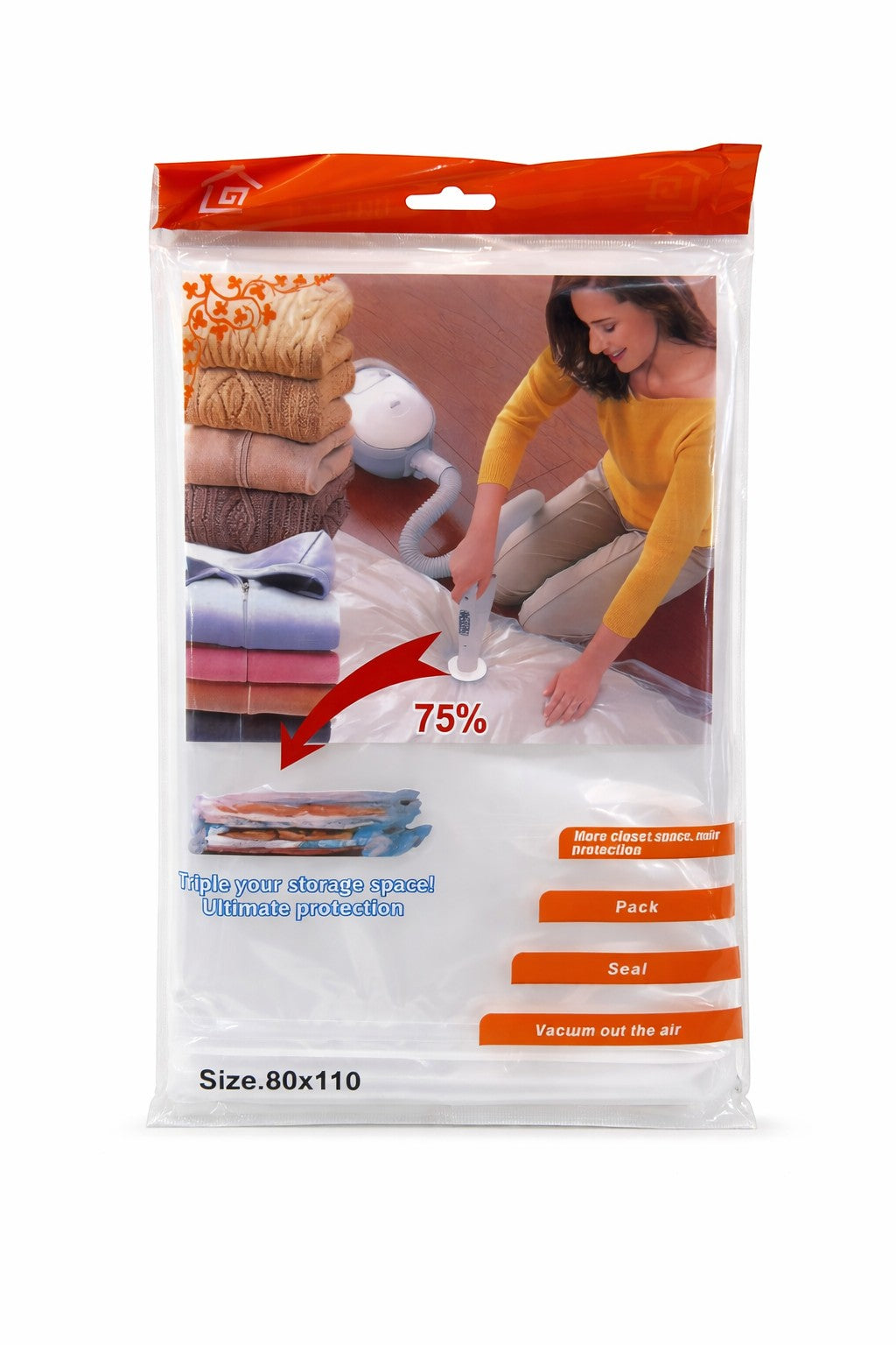 كيس فاكيوم تخزين ملابس 80×110 سم – يوفر المساحة حتى 75%