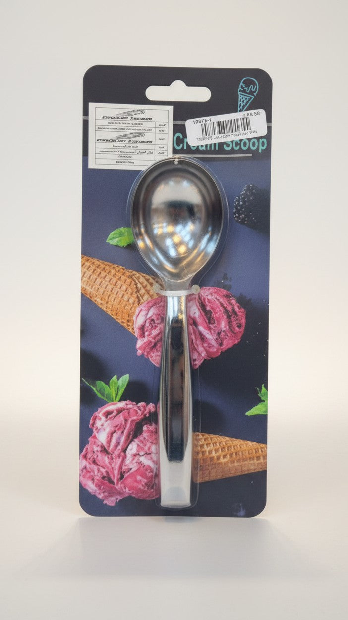 Asoula stainless steel ice cream scoop with a comfortable grip, perfect for scooping frozen desserts.