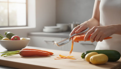 Asoula stainless steel vegetable peeler with a sharp blade for fruits and potatoes.