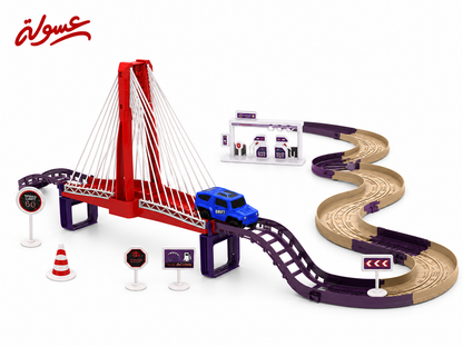 لعبة مسار سيارات مع جسر