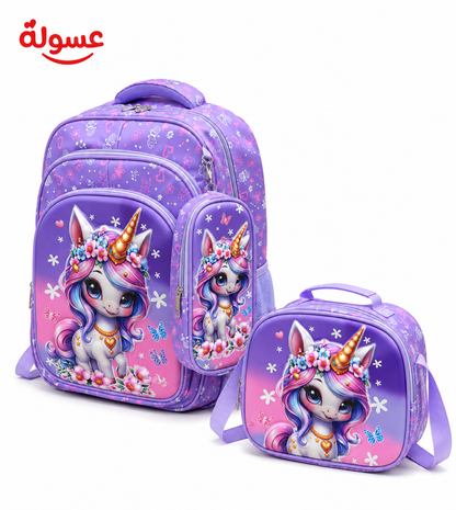 طقم شنطةMomolly 3 قطع يونيكورن