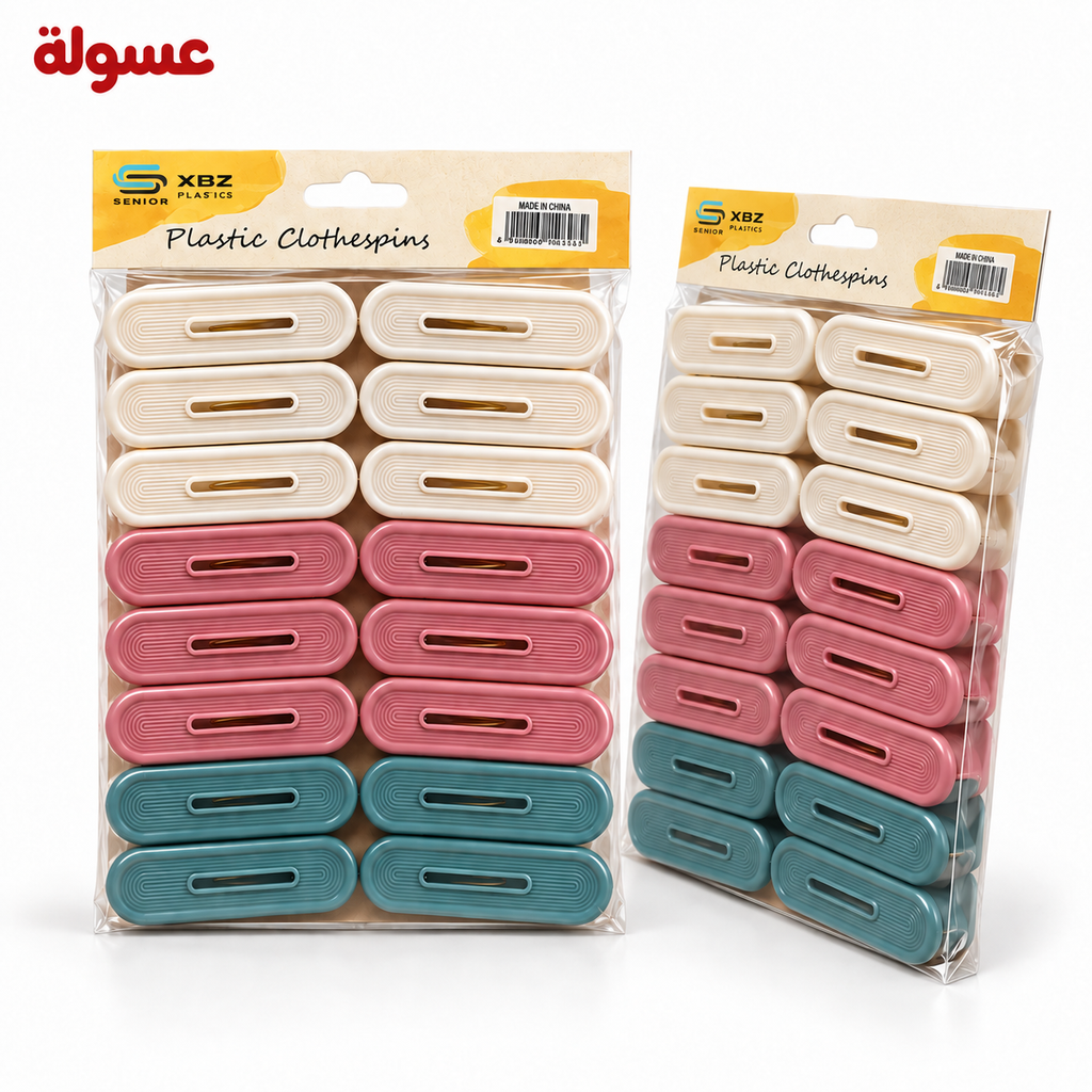 مشبك بلاستيك 16 قطعه