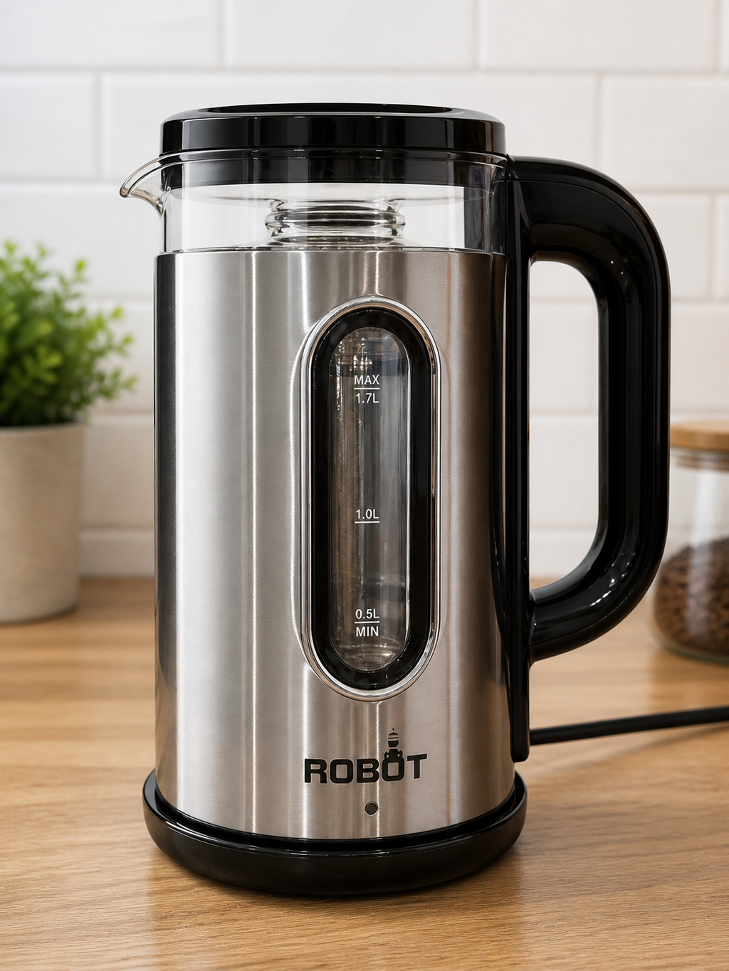 كاتيل كهربائي ستانلس × زجاج