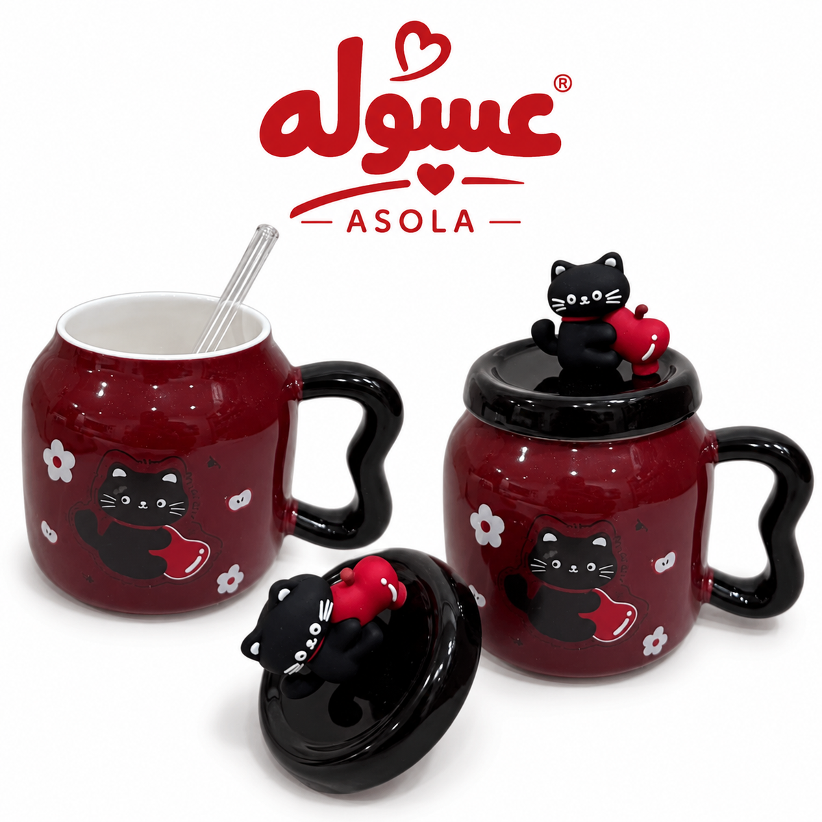 مج سيراميك مع غطاء وشاليمو