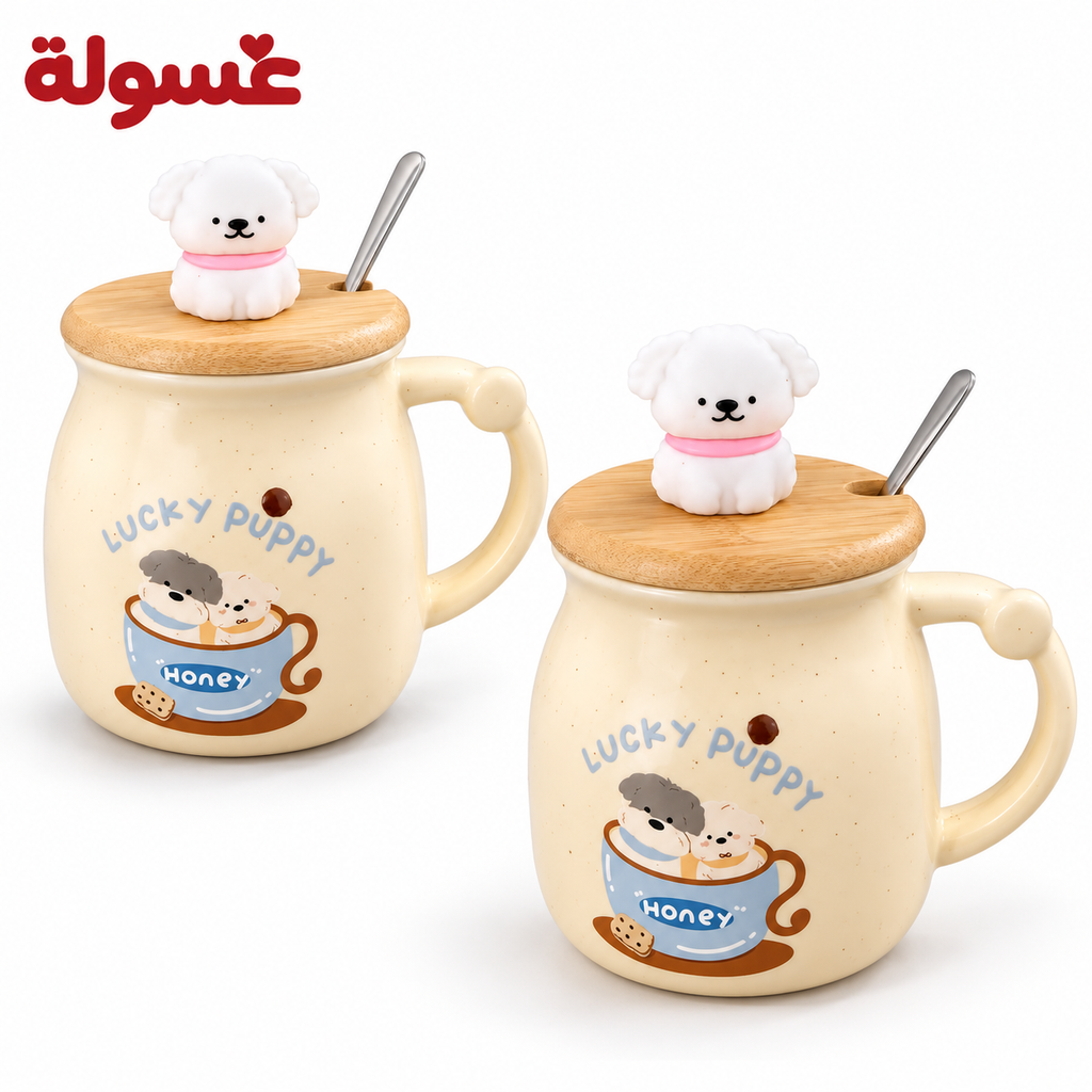 مج سيراميك بغطاء ومعلقة