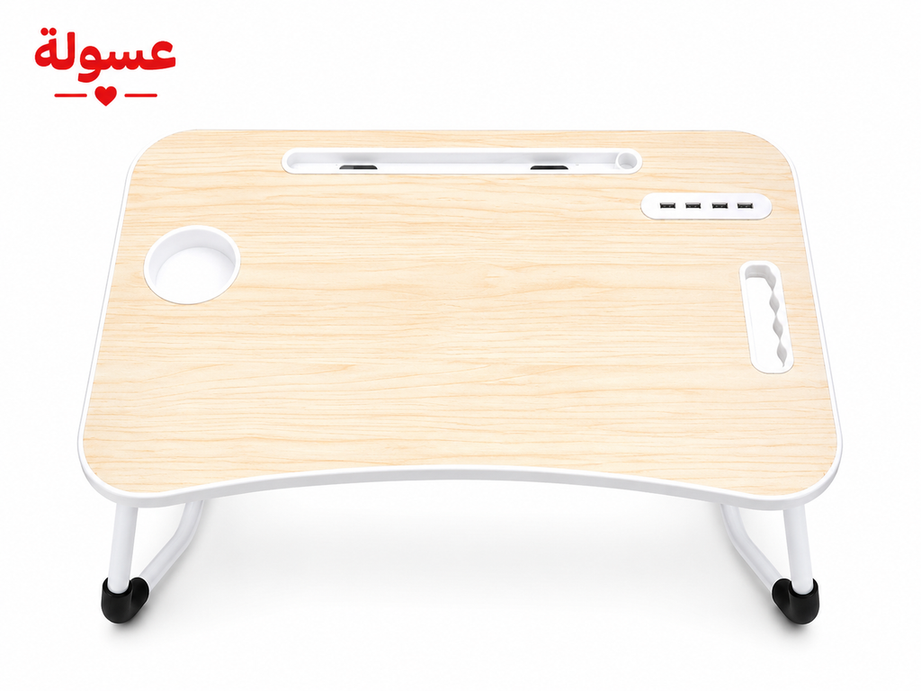 ترابيزه لاب ومذاكرة سادة مع USB ومروحة وكشاف LED