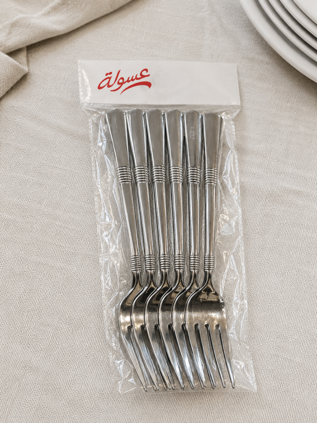 طقم شوك 6 قطع فضي
