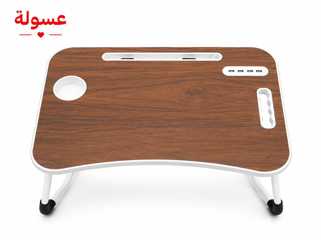 ترابيزه لاب ومذاكرة سادة مع USB ومروحة وكشاف LED